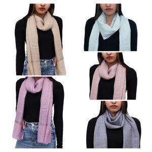 Crystal Embedded Pastel Colour Woolen Silk Scarves